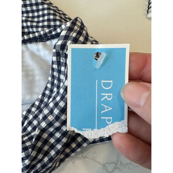 NWT Draper James Navy Blue Seersucker Triangle Bikini Swimsuit Size XL - Picture 3 of 10